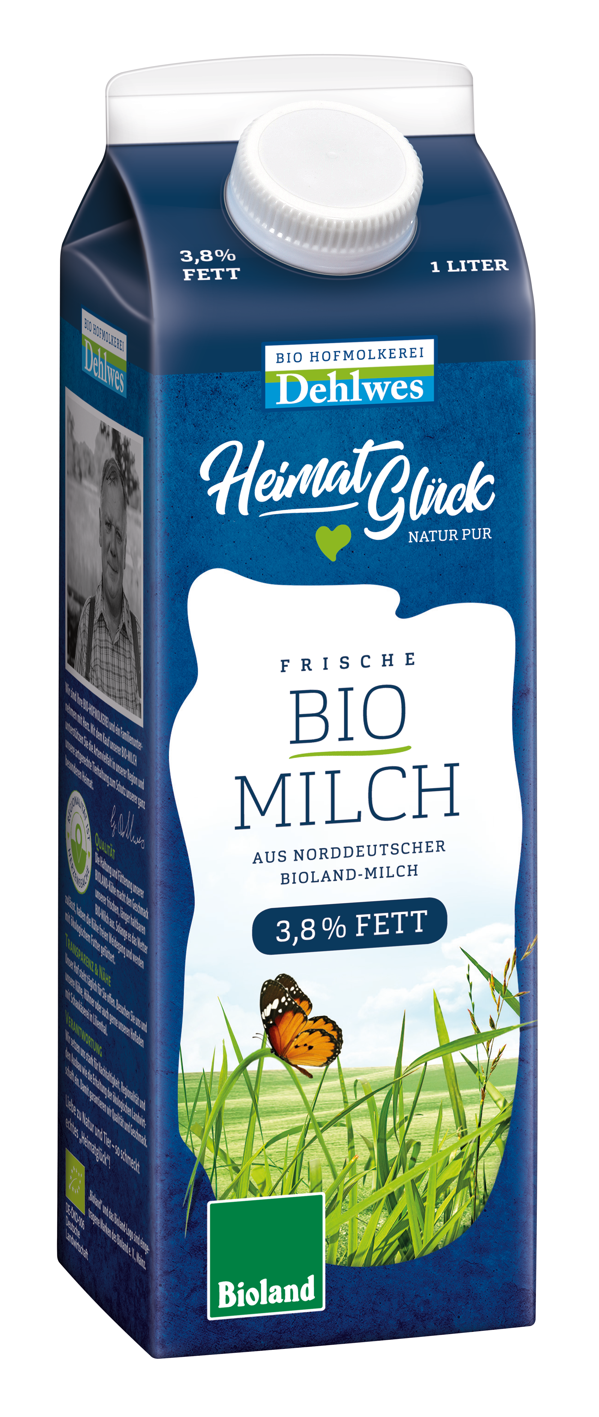Frische Bio-Milch 3,8 % Fett | 1 Liter